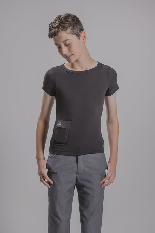 Youth Loungewear Crew Neck Tee with Insulin Pump Pocket