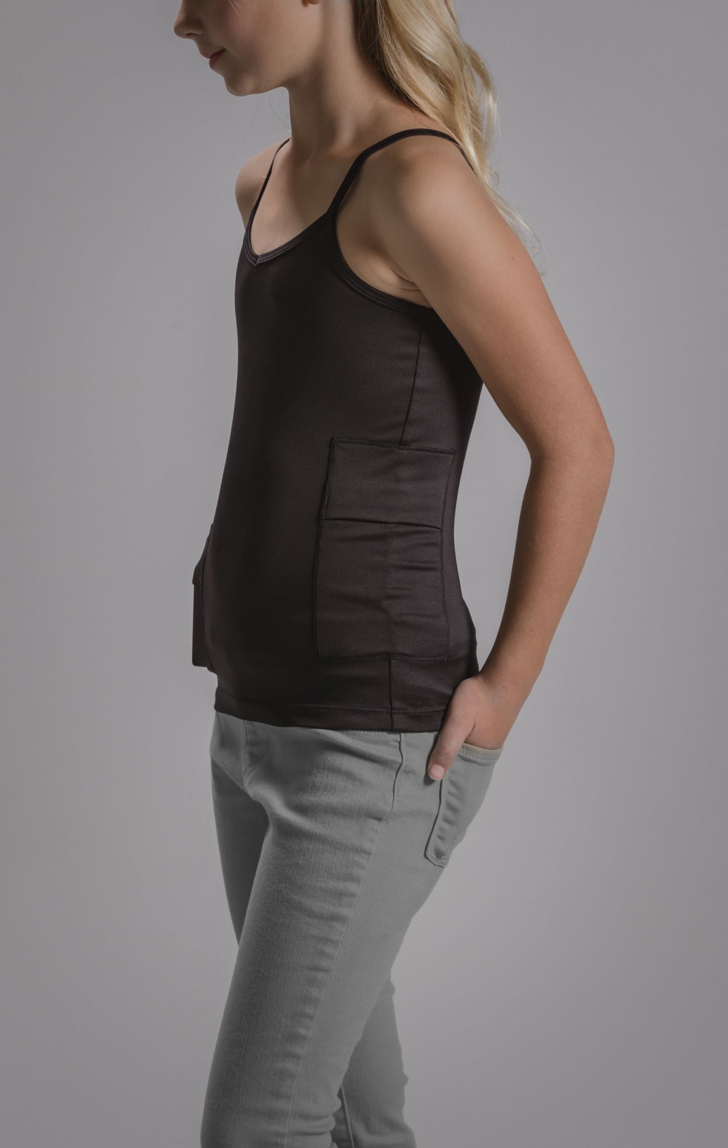 Girl's Activewear Cami Tank with Insulin Pump and Cell Phone Pockets