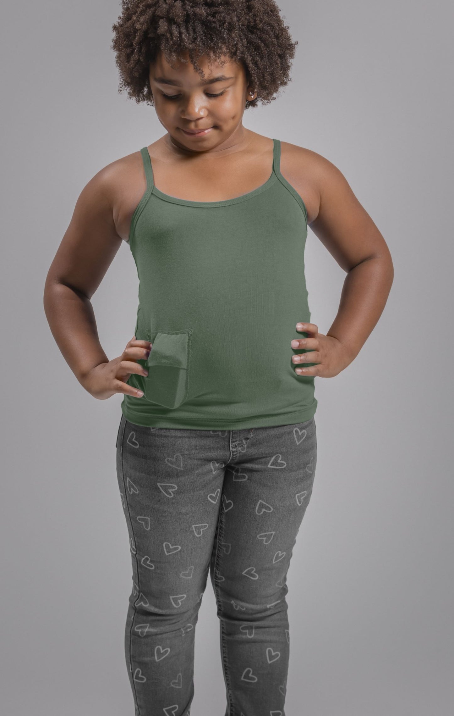 Girl's Everyday Stretch Cami Tank with Insulin Pump Pocket