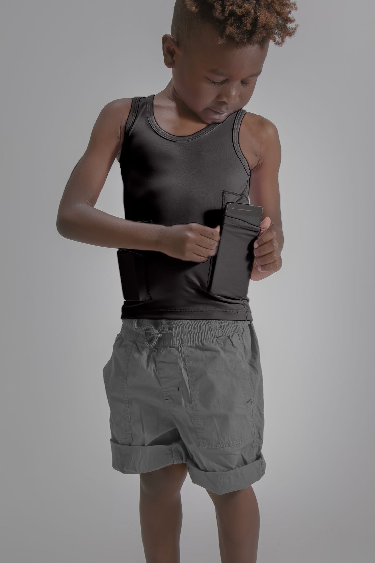 Youth Activewear Scoop Tank with Insulin Pump Pocket and Cell Phone Pocket